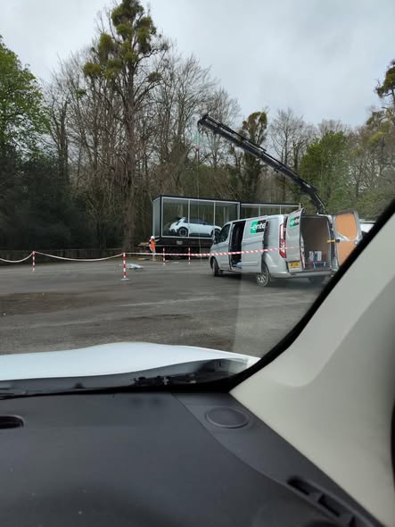 Alpine race car paddock preparation at Goodwood Rack — Carswells supporting