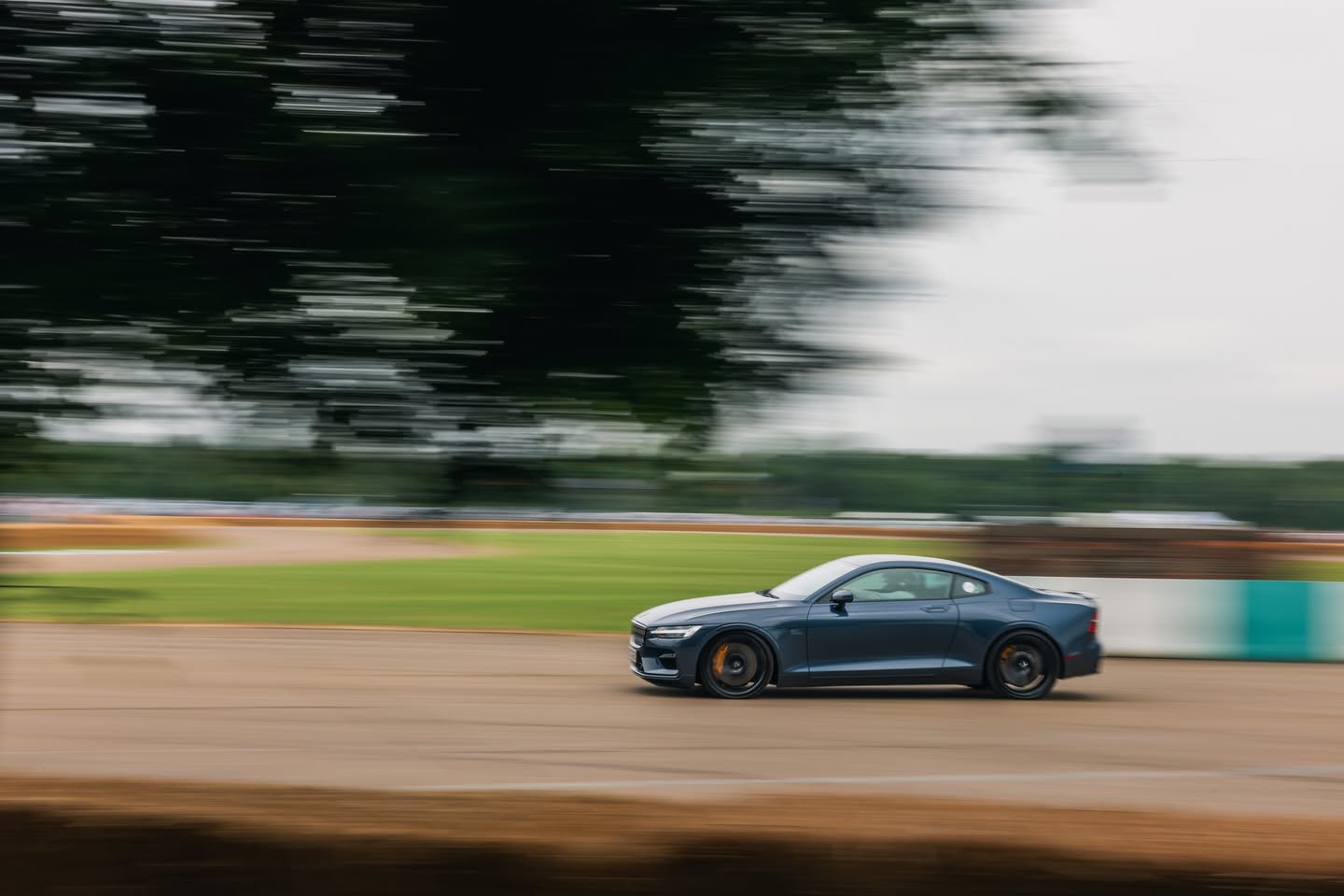 Polestar 1 on track at Bicester Heritage Flywheel event — Carswells assisting