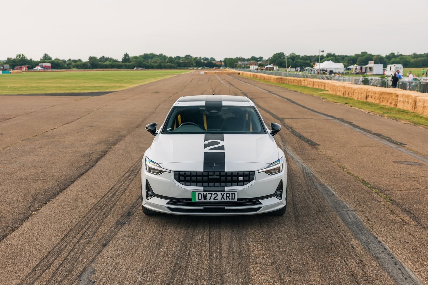 Polestar 2 BST Edition 270 on runway at Bicester Heritage Flywheel