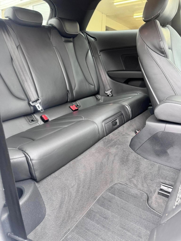 Coupe rear leather seats — shampooed and conditioned to perfection